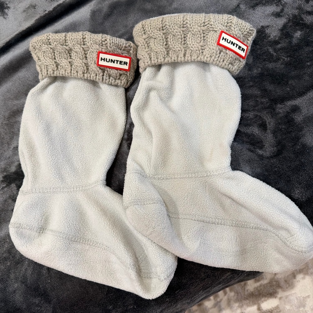Hunter Gray Fleece Boot Socks